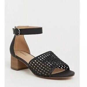 Torrid Womens Black Comfort Ankle Strap Braided Bu